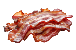 ai gerado delicioso cozinhou bacon fatias isolado transparente fundo png