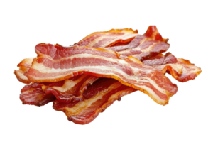 AI generated delicious cooked bacon slices isolated transparent background png