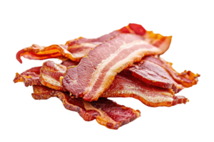 ai gerado delicioso cozinhou bacon fatias isolado transparente fundo png