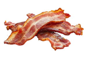 ai gerado delicioso cozinhou bacon fatias isolado transparente fundo png