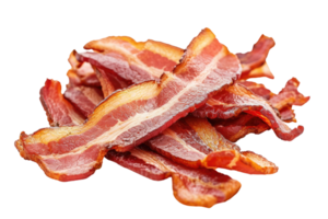 ai gerado delicioso cozinhou bacon fatias isolado transparente fundo png