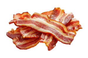 ai gerado delicioso cozinhou bacon fatias isolado transparente fundo png