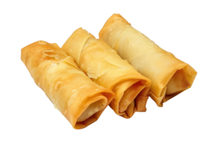 AI generated Chinese Traditional Spring Rolls on Transparent Background png