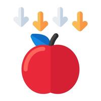 Colored design icon of falling apple vector