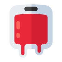 Conceptual flat design icon of iv drip vector