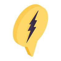 Bolt inside placeholder, icon of electric location vector