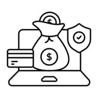 Secure payment icon in trendy vector design