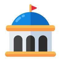 Unique design icon of govt building vector