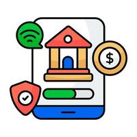 Mobile card payment icon in trendy vector design