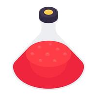 An editable design icon of chemical flask vector
