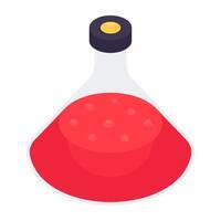 An editable design icon of chemical flask vector