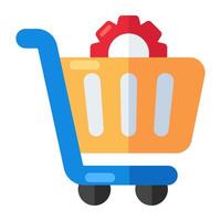 Shopping cart icon, editable vector