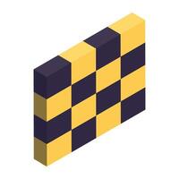 An isometric design icon of brick wall vector