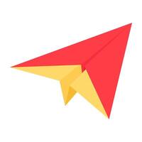 Editable design icon of paper plane vector