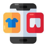 Modern design icon of mobile shopping vector