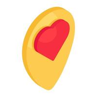 Heart inside placeholder, icon of love location vector