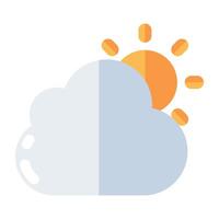 A unique design icon of partly cloudy day vector