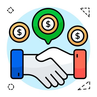 An icon design of financial deal