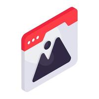 Conceptual isometric design icon of web landscape vector