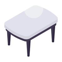 An isometric design icon of ottoman vector