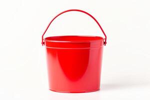 AI generated Plastic bucket on a white background photo