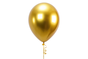 AI generated golden party balloons isolated on transparent background png