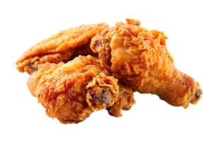 ai generado frito pollo en transparente antecedentes png