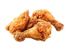 ai generado frito pollo en transparente antecedentes png