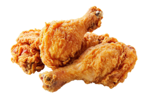 ai generado frito pollo en transparente antecedentes png