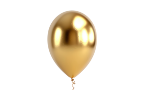 ai généré d'or fête des ballons isolé sur transparent Contexte png