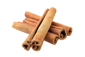 AI generated cinnamon sticks stacked on transparent background png