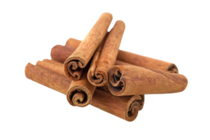 AI generated cinnamon sticks stacked on transparent background png