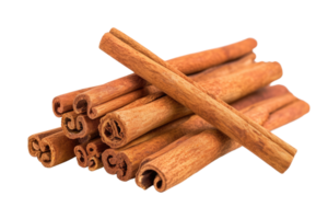 AI generated cinnamon sticks stacked on transparent background png