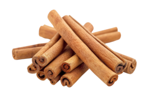 AI generated cinnamon sticks stacked on transparent background png