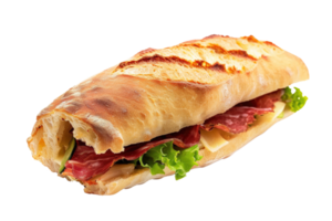 ai généré sandwich pain ciabatta diisolas dengan latar belakang transparent png