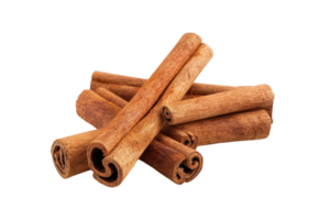 AI generated cinnamon sticks stacked on transparent background png