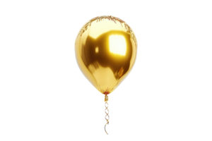 ai généré d'or fête des ballons isolé sur transparent Contexte png