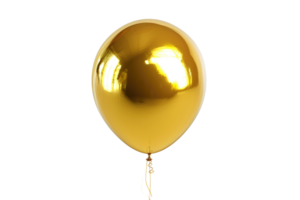 ai généré d'or fête des ballons isolé sur transparent Contexte png