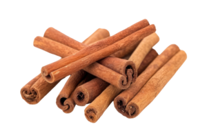 AI generated cinnamon sticks stacked on transparent background png