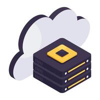 An icon design of cloud server vector