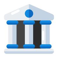 A flat design icon of library building vector