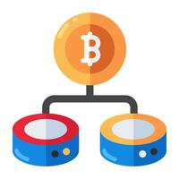 creativo diseño icono de bitcoin base de datos vector