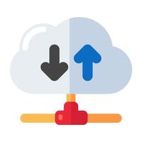 Editable design icon of cloud data transfer vector