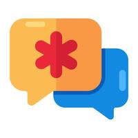 Conceptual flat design icon of medical chat vector