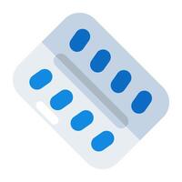 An editable design icon of pills strip vector