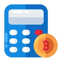 Btc with cruncher denoting concept of bitcoin calculation vector