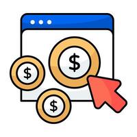 Conceptual flat design icon of pay per click vector