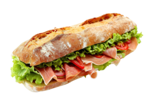 AI generated Sandwich Ciabatta diisolasi dengan latar belakang transparan png