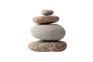 ai generado pirámide de zen piedras aislado en transparente antecedentes png