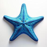 AI generated Red and Blue Starfish on Rocks photo